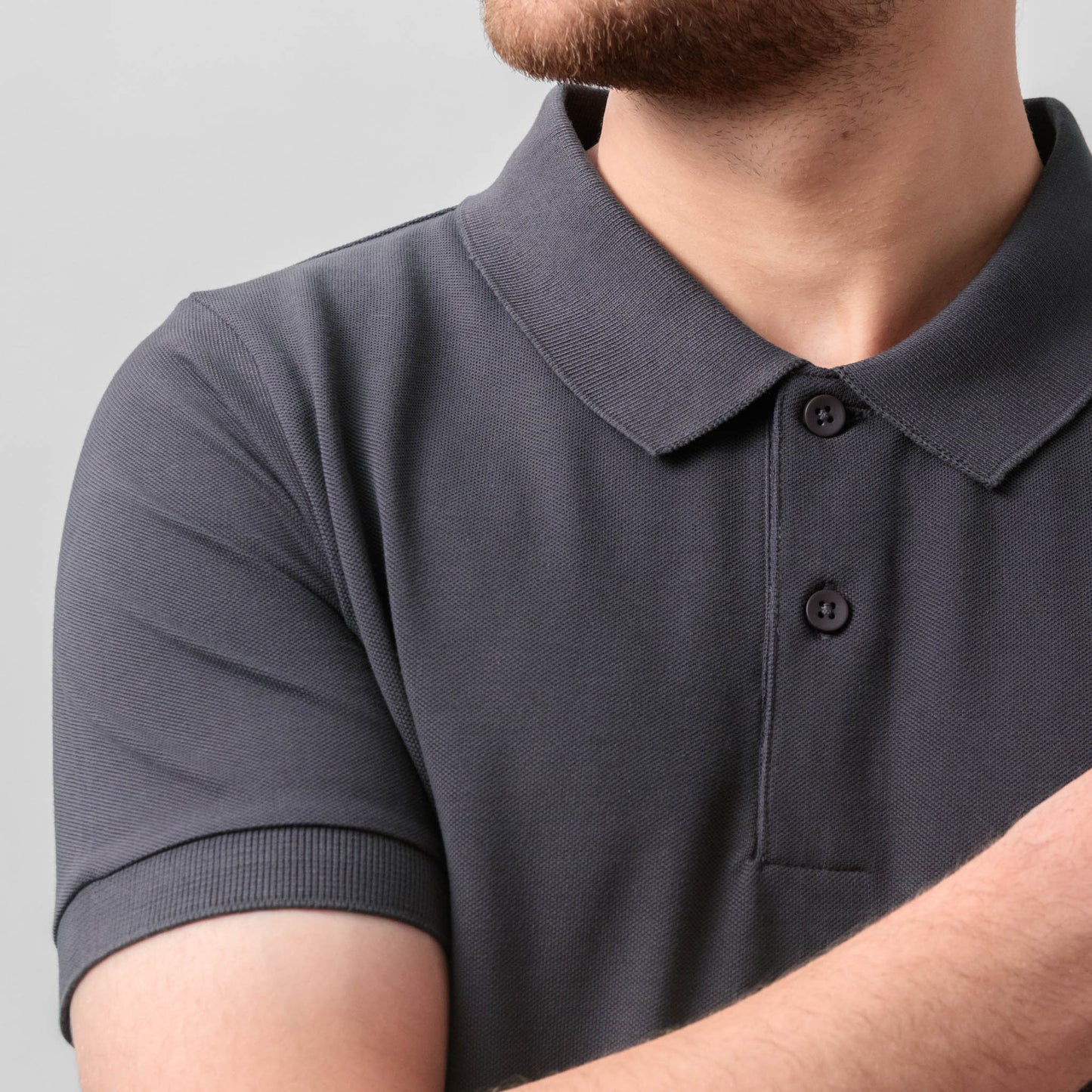 Men's Supima Piqué Polo - Asphalt
