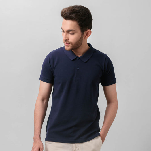 Men's Supima Piqué Polo - Navy