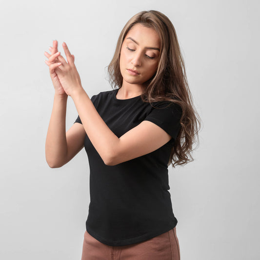 Women's Supima Air Crew - Black