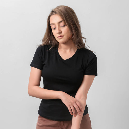 Women's Supima Air V-Neck - Black