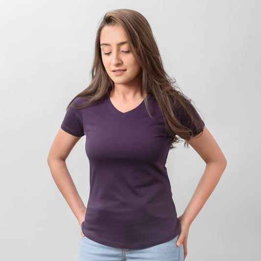 Women's Supima Air V-Neck - Deep Purple