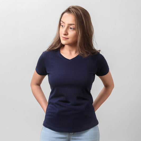 Women's Supima Air V-Neck - Navy
