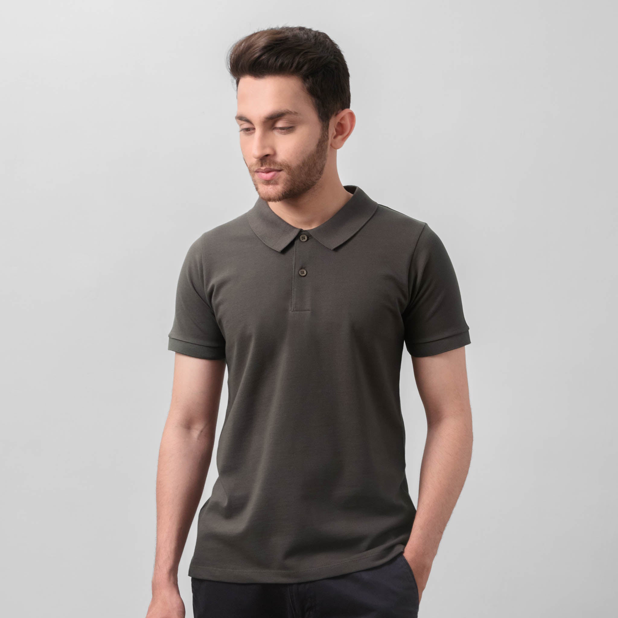 Men's Supima Piqué Polo - Scout Green | Shibusa